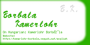 borbala kamerlohr business card